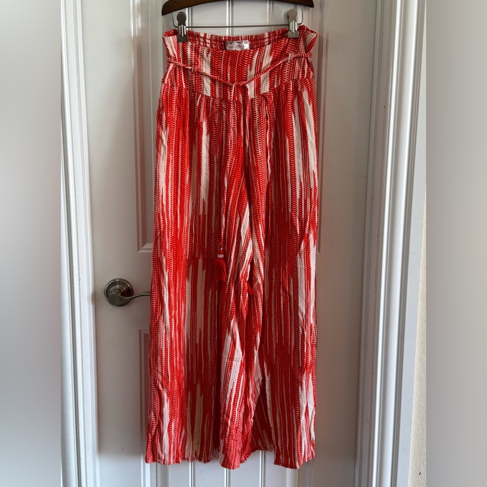 Band of the Free | Red & White Printed Wide-Leg Pants